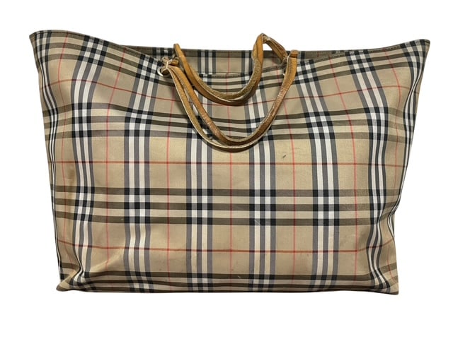 BURBERRY LONDON NOVA CHECK LEATHER TRIM PURSE BAG (1 of 15)