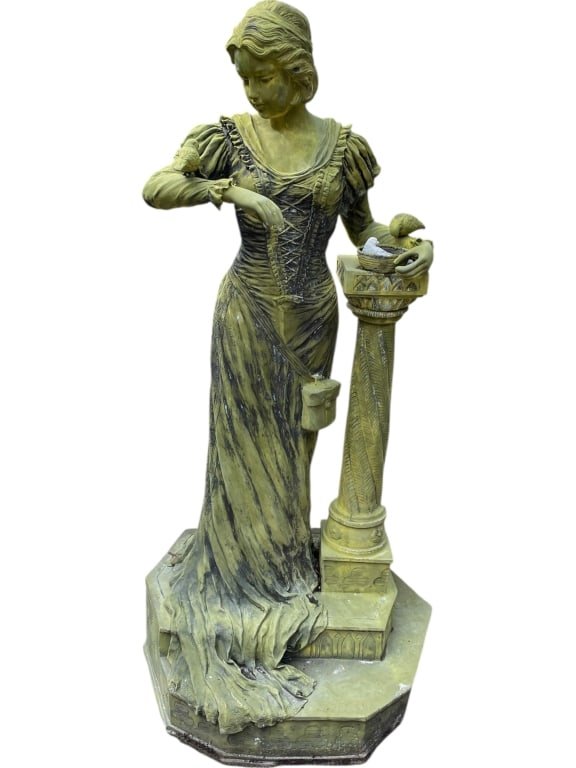 P. PHILIPPE DECO STYLE GARDEN STATUE OF WOMAN 60" (1 of 7)