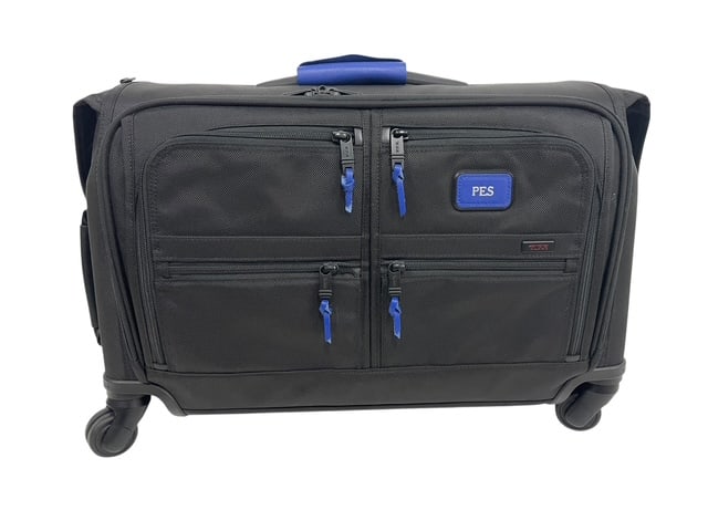 TUMI ALPHA 3 GARMENT BAG FXT NYLON BLACK BLUE TRIM (1 of 14)