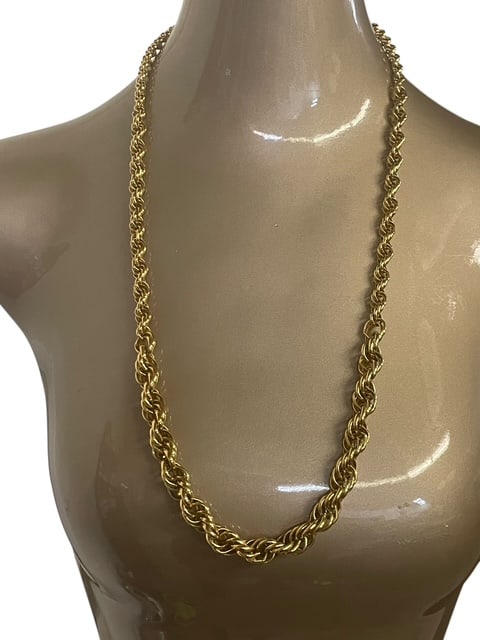 VINTAGE VENDOME BOLD GOLD TWIST CHAIN XL NECKLACE (1 of 8)