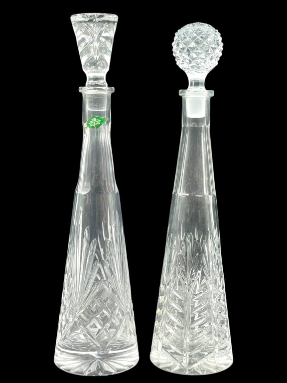 PAIR OF CUT CRYSTAL DECANTERS WITH STOPPERS (1 of 7)