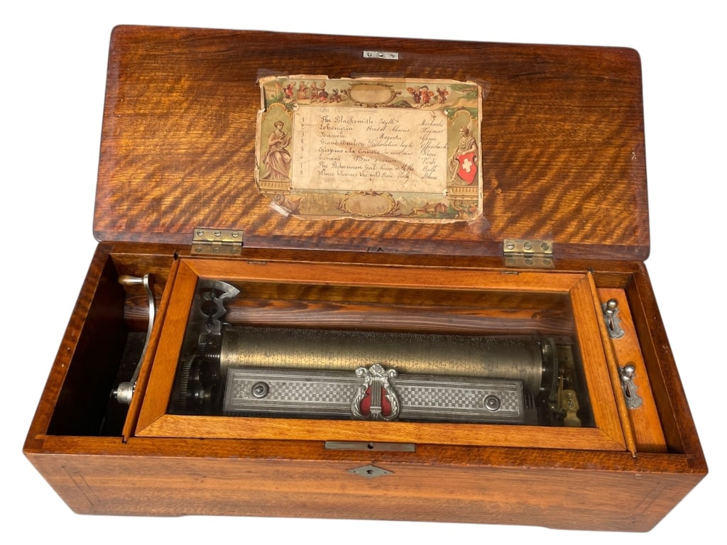 ANTIQUE SWISS 8-TUNE CYLINDER MUSIC BOX (1 of 7)