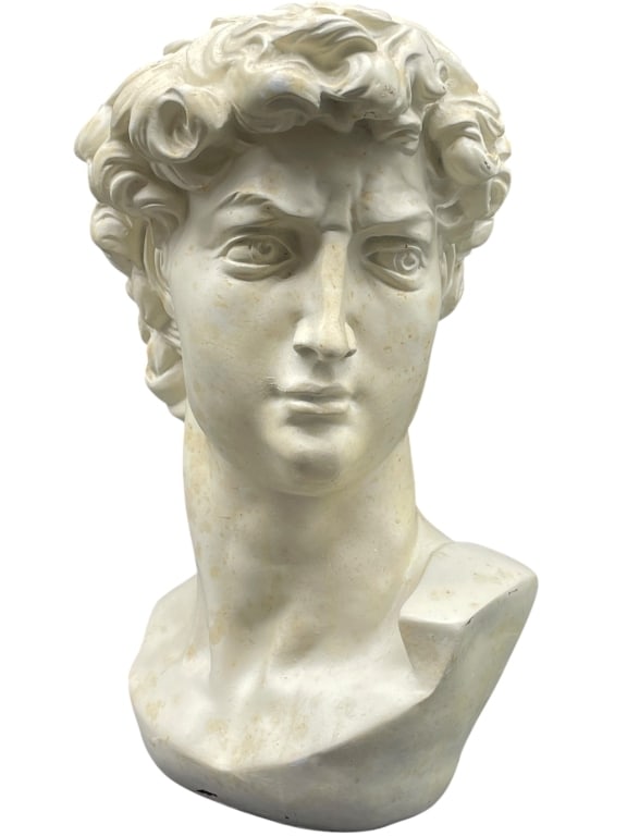 DAVID CAST PLASTER CLASSICAL BUST 16" (1 of 8)