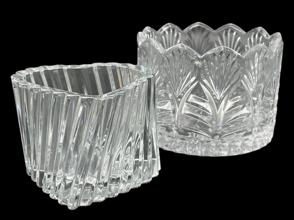 PAIR CUT CRYSTAL OPEN BOWLS (1 of 6)