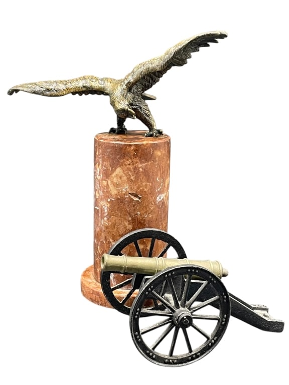 BRONZE EAGLE & SCALE CANNON MODEL LOT 11" (1 of 8)