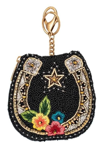 NEW! GOOD LUCK BEADED HORSE SHOE COIN/KEYFOB PURSE (1 of 3)