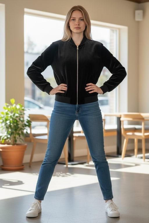 FRAME ATELIER VELVET BOMBER SEXY BLACK JACKET: - Designer Frame Atelier purchased at Nordstrom - Black Velvet with bound cuffs and bottom hemline for bomber style - Sleek design so sexy and form flattering - Original price approximately $800 - 23"