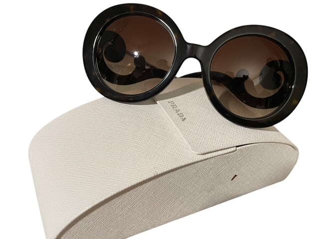 PRADA TORTOISE BAROQUE SWIRL ROUND EYE SUNGLASSES (1 of 8)