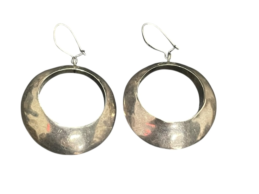 LOS BALLESTEROS MEXICO STERLING HOOP HOOK EARRINGS (1 of 6)