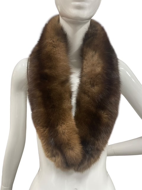 STUNNING BROWN FOX FUR STOLE VINTAGE W/ ORIG CLIPS (1 of 9)