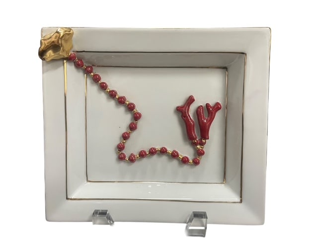 LULU DE LA FALAISE PORCELAIN BOWL W/ GLAZED BEADS (1 of 2)