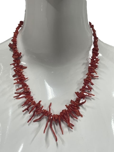 SPIKY RED MEDITERRANEAN CORAL ARTSY NECKLACE 18": - Spikey red mediterranean coral art necklace - Measures 18" length - Excellent condition - Sterling silver hardware msn By bidding on this listing, you understand and agree to be bound by the terms a