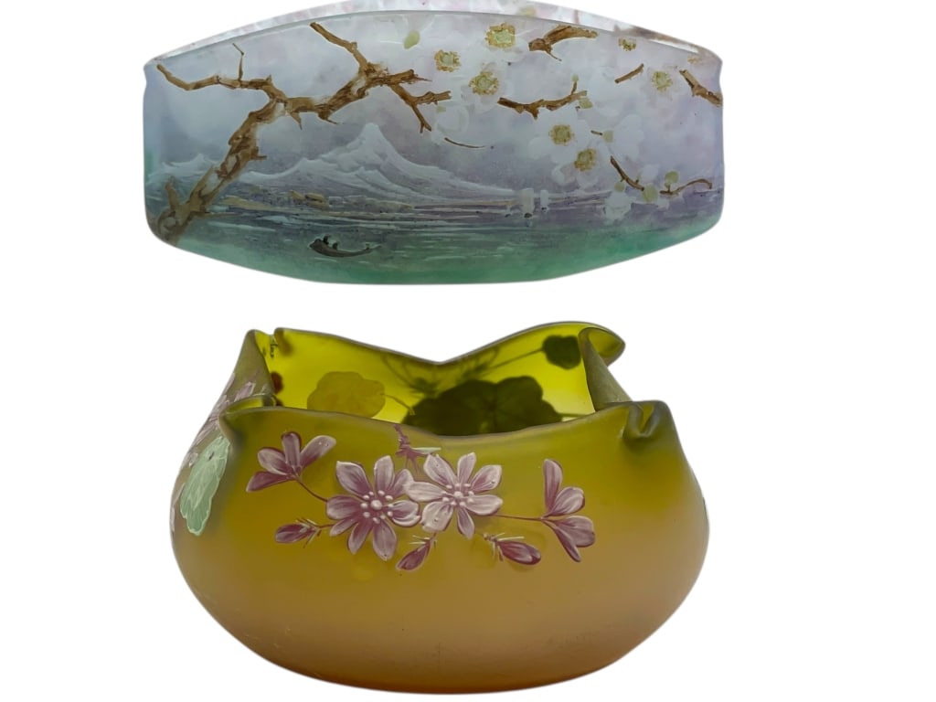 HAND-PAINTED ART GLASS BOWL LOT (1 of 9)