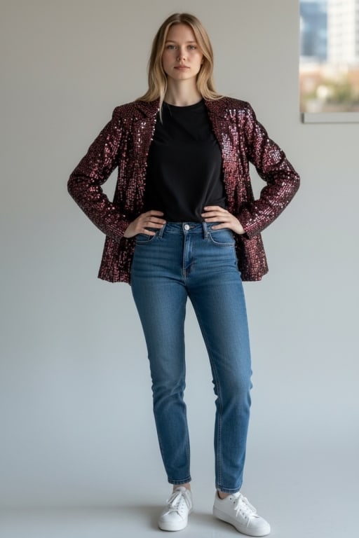 VINTAGE LILLIE RUBIN IRRIDESCENT SEQUINED JACKET L (1 of 7)