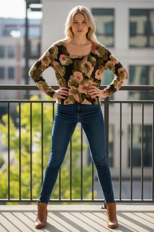 WILD ABOUT CASHMERE SAKS 5TH AVE FLORAL SWEATER XL: - Made by Wild About Cashmere for Saks 5th Avenue - Flower detail on cashmere knit crew type sweater - Slightly cropped fit - Size XL on tag and will fit up to 42" bust with some stretch - 21" long an