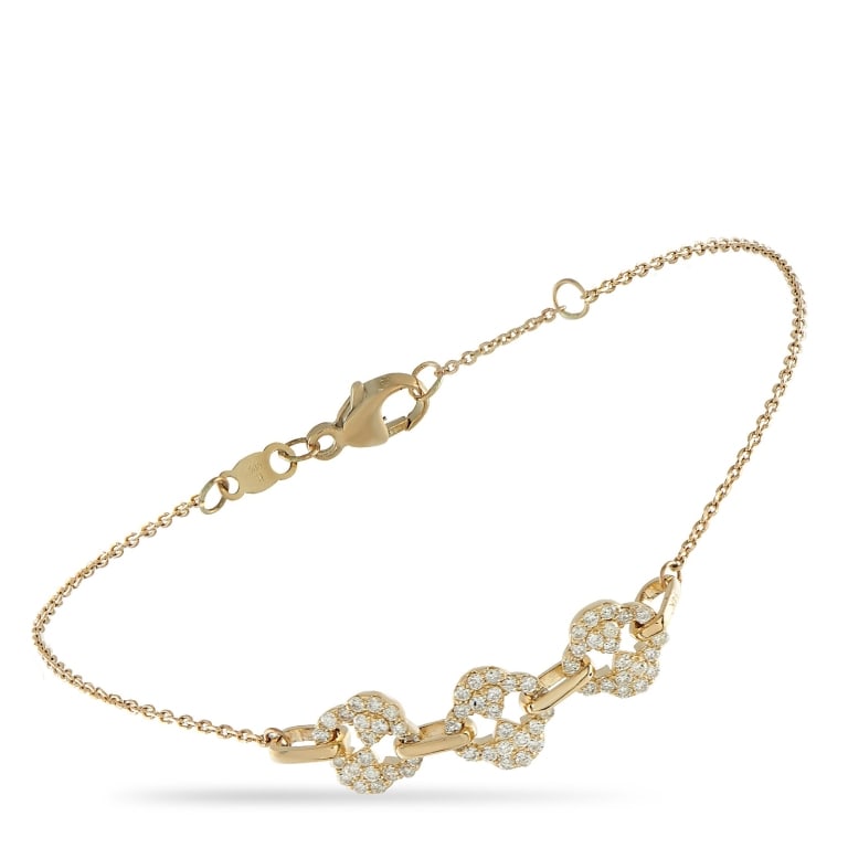 14K YELLOW GOLD 0.40CT DIAMOND CHAIN BRACELET (1 of 4)