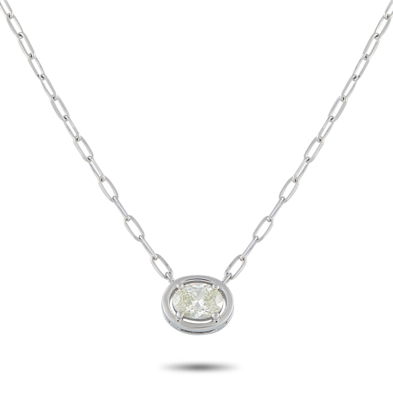 18K WHITE GOLD 0.93CT DIAMOND SOLITAIRE NECKLACE (1 of 5)
