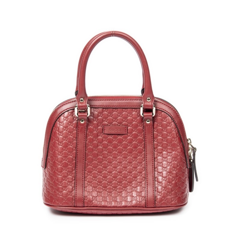 GUCCI MINI DOME TOTE RED MICROGUCCISSIMA LEATHER G (1 of 10)