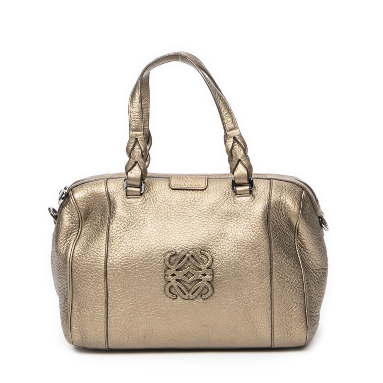 LOEWE SMALL ANAGRAM 2WAY BOSTON GOLD HANDBAG (1 of 10)