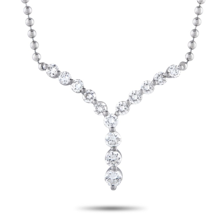 PLATINUM 0.74CT DIAMOND NECKLACE (1 of 5)