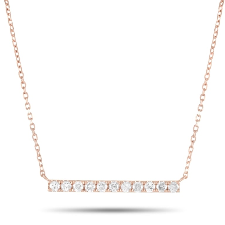 14K ROSE GOLD 0.25 CT DIAMOND PENDANT NECKLACE (1 of 5)