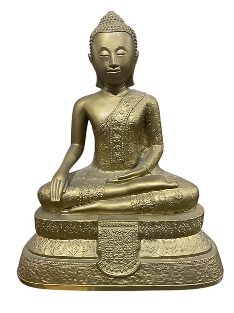1958 ESCO GOLD GILT CERAMIC SEATED BUDDHA STATUE (1 of 11)