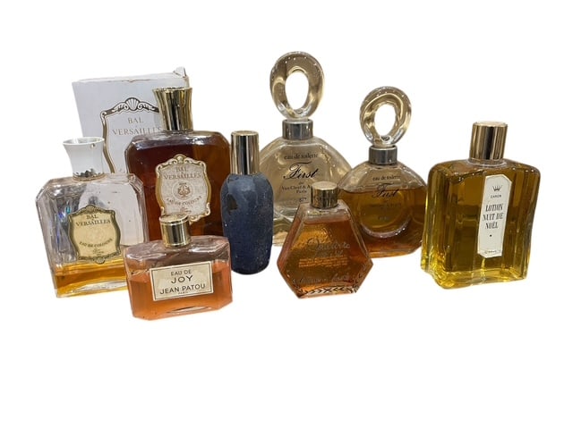 ANTIQUE FRAGRANCE FILLED PARFUM BOTTLES JOY FIRST (1 of 8)