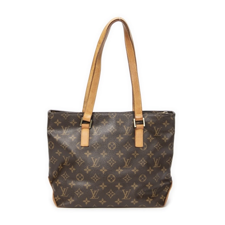 LOUIS VUITTON CABAS PIANO MONOGRAM HANDBAG: *For ALTERNATIVE SHIPPING QUOTES, please visit www.dejavuauctionshipping.com* Louis Vuitton Cabas Piano Brown Monogram Canvas Golden Brass * COLOR: Brown * PRODUCTION CODE: VI1004 (Oct 2004) * INCLUDE