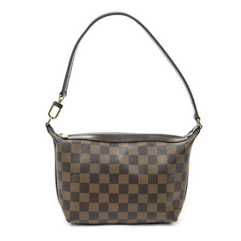 LOUIS VUITTON ILLOVO PM BROWN DAMIER EBENE: *For ALTERNATIVE SHIPPING QUOTES, please visit www.dejavuauctionshipping.com* Louis Vuitton Illovo PM Brown Damier Ebene Golden Brass * COLOR: Brown * PRODUCTION CODE: DU0045 (Apr 2005) * INCLUDED: No