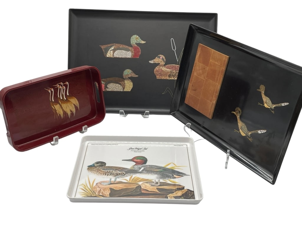 DECORATIVE WILDLIFE LACQUER SERVING TRAYS 18" (1 of 11)