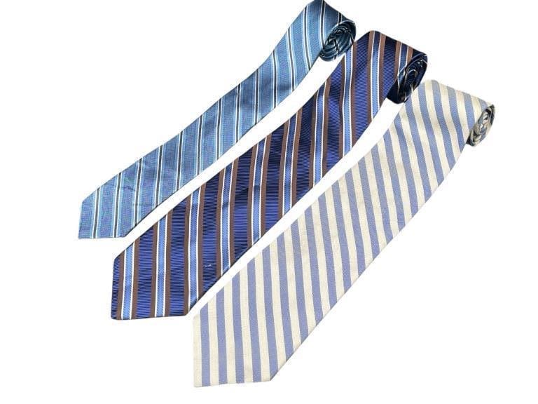 DESIGNER BLUE STRIPED NECKTIE COLLECTION (1 of 2)