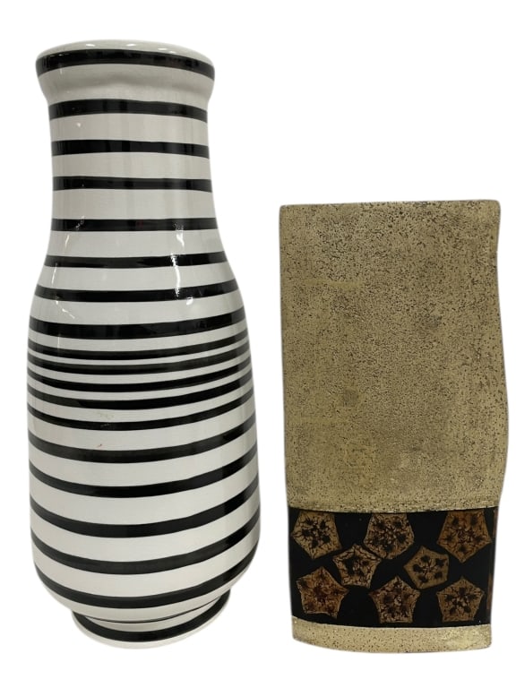 PAIR OF DECORATIVE STUDIO POTTERY STYLE VASES 16" (1 of 7)