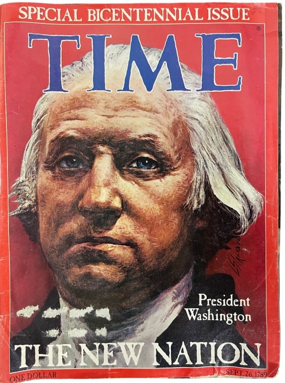 HISTORIC 1976 SPECIAL BICENTENNIAL EDITION TIME: VINTAGE TIME MAGAZINE BICENTENNIAL SPECIAL ISSUE: THE NEW NATION THIS HISTORIC 1976 SPECIAL BICENTENNIAL EDITION OF TIME MAGAZINE, TITLED "THE NEW NATION," FEATURES A STRIKING COVER ILLUSTRATION OF PR