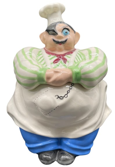 VINTAGE PIRATE CHEF CERAMIC COOKIE JAR 11" (1 of 4)