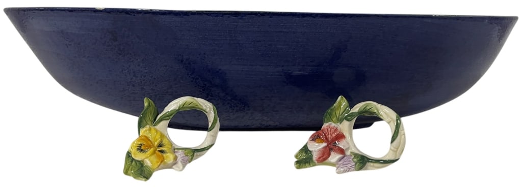 ABIGAILS HAND PAINTED ITALIAN FRUIT BOWL & NAPKIN (1 of 3)