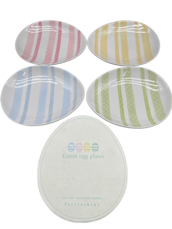 POTTERY BARN EASTER EGG PLATE SETS - 4