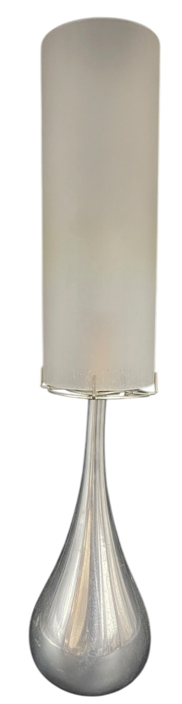 MODERN SILVER-TONE DROP TABLE LAMP (1 of 2)