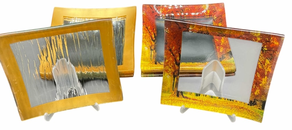 COLLECTION OF ARTISAN ART GLASS & CERAMIC TRAYS (1 of 3)