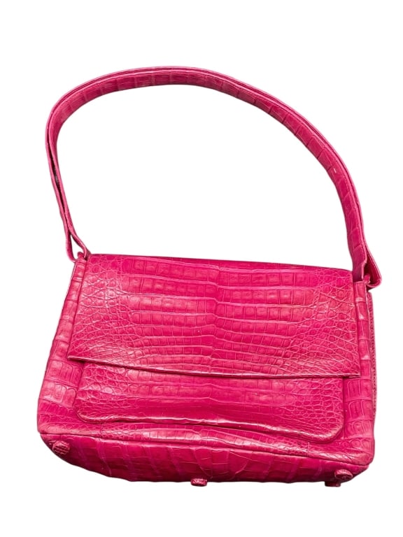NANCY GONZALEZ HOT PINK CROCODILE LEATHER (1 of 4)