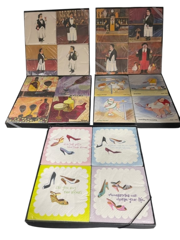 COLLECTIBLE DECORATIVE BEVERAGE & PARTY NAPKIN LOT (1 of 1)