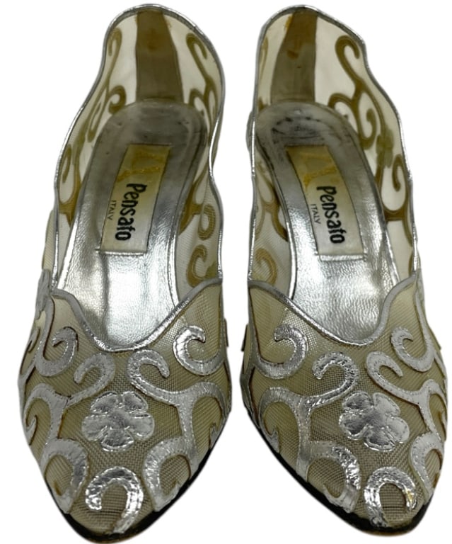 PENSATO ITALY SILVER HEELS SIZE EURO36/ US 5.5 (1 of 7)