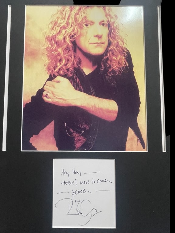 hand-signed autograph card from Robert Plant (1 of 3)