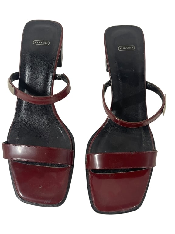pair of vintage Coach patent leather mules sandals (1 of 6)