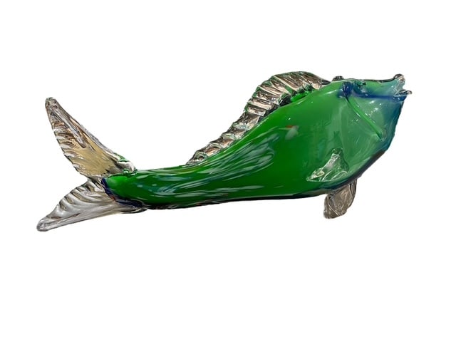 MASSIVE BLOWN GLASS FISH SCULPTURE IMO MURANO 24" (1 of 12)
