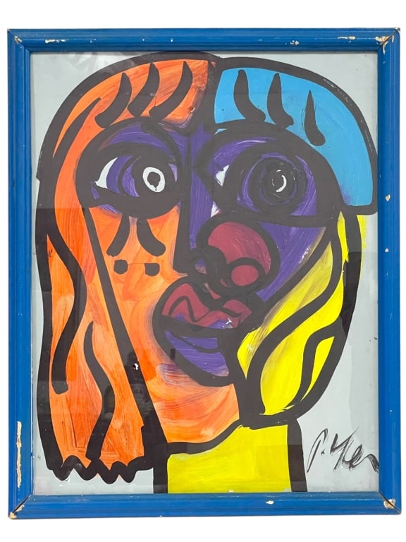 PETER ROBERT KEIL ORIGINAL PORTRAIT PAINTING 22": ****for competitive shipping options please go to www.dejavuauctionshipping.com PETER ROBERT KEIL (AMERICAN/GERMAN, B. 1942) EXPRESSIVE PORTRAIT ON BOARD 22" -Bold and vibrant original painting by Pet