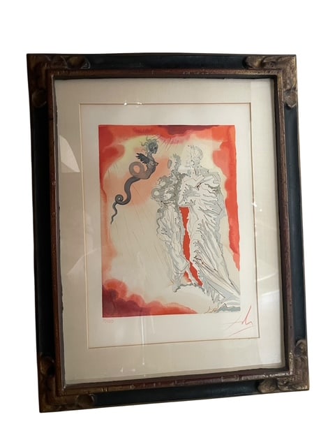 SALVADOR DALI LIFE SIGNED LTD ED #31 LITHOGRAPH: *For ALTERNATIVE SHIPPING QUOTES or local PICKUP details, please visit www.dejavuauctionshipping.com* SALVADOR DALI LIFE SIGNED LIMITED LITHOGRAPH - Measures 14" x 18" in size - Dante Alighieri - Enti