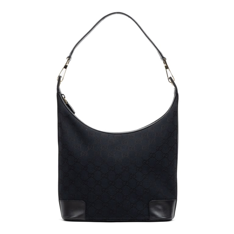 GUCCI MONOGRAMMED CANVAS ZIP HOBO (1 of 10)