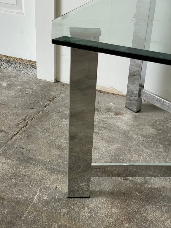 CHROME AND GLASS RECTANGULAR COFFEE TABLE 50" - 4