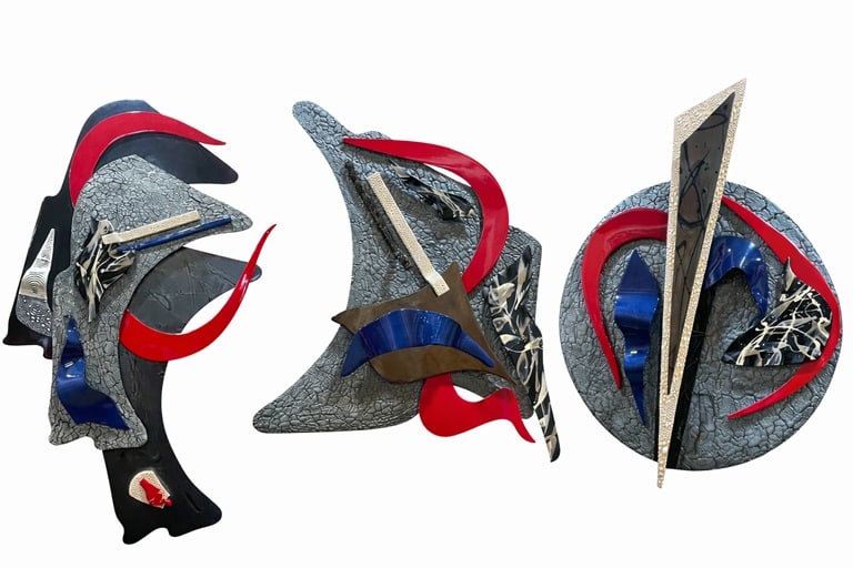 ALAN GIBSON SIGNED CERAMIC ABSTRACT WALL SCULPTURE (1 of 17)