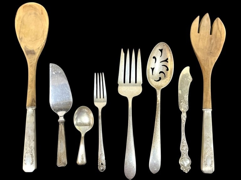 ASSORTED STERLING SILVER UTENSILS 410G (1 of 7)